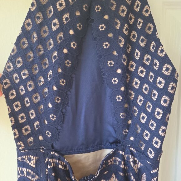 Bardot Mini Lace Dress XS Navy Mila Lace Dress Strapless Mini - Picture 6 of 6